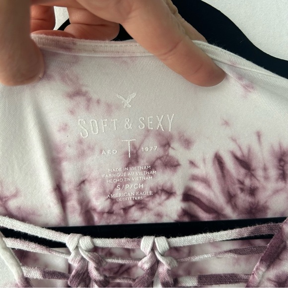 AE American Eagle Bundle of 2 Tie Dyed Soft & Sexy Long Sleeved T's Shirts Small - Picture 5 of 7